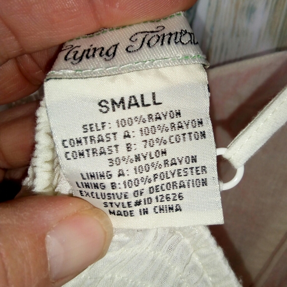 Flying tomato spaghetti strap dress small white & pink - Picture 6 of 6